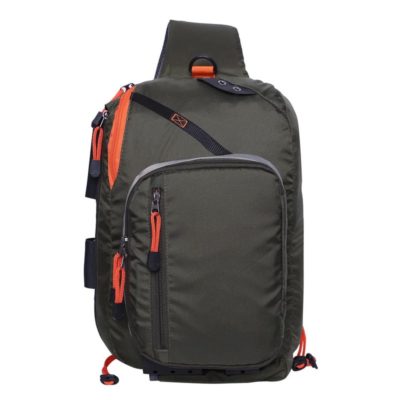 Raprance Fly Fishing Sling Pack Chest Bag Fishing Tackle Storage Shoulder Bagï¼ˆGreenï¼‰ - Image 1